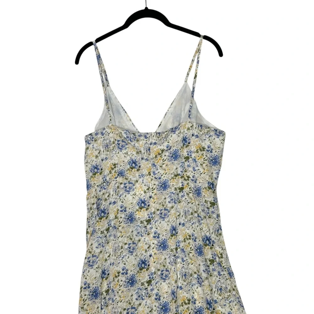 NWT En Saison Floral Midi Slip Dress Med Ruching‎ Feminine Romantic Cottagecore